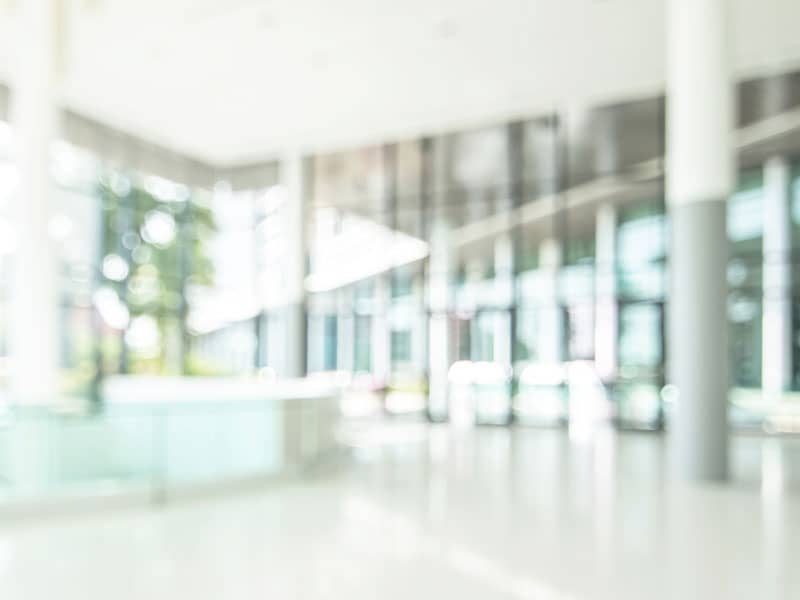 Blurred out hospital walkway